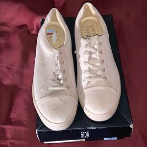 Mauve leather casual sneakers